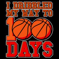 I Dribbled My Way To 100 Days Basketball Drawstring Bag