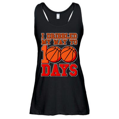 I Dribbled My Way To 100 Days Basketball Ladies Essential Flowy Tank
