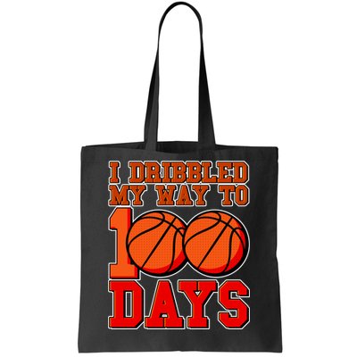 I Dribbled My Way To 100 Days Basketball Tote Bag