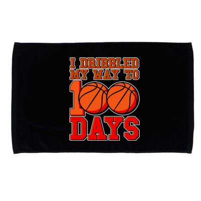 I Dribbled My Way To 100 Days Basketball Microfiber Hand Towel