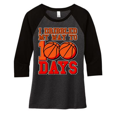 I Dribbled My Way To 100 Days Basketball Women's Tri-Blend 3/4-Sleeve Raglan Shirt