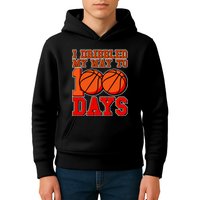 I Dribbled My Way To 100 Days Basketball Kids Hoodie