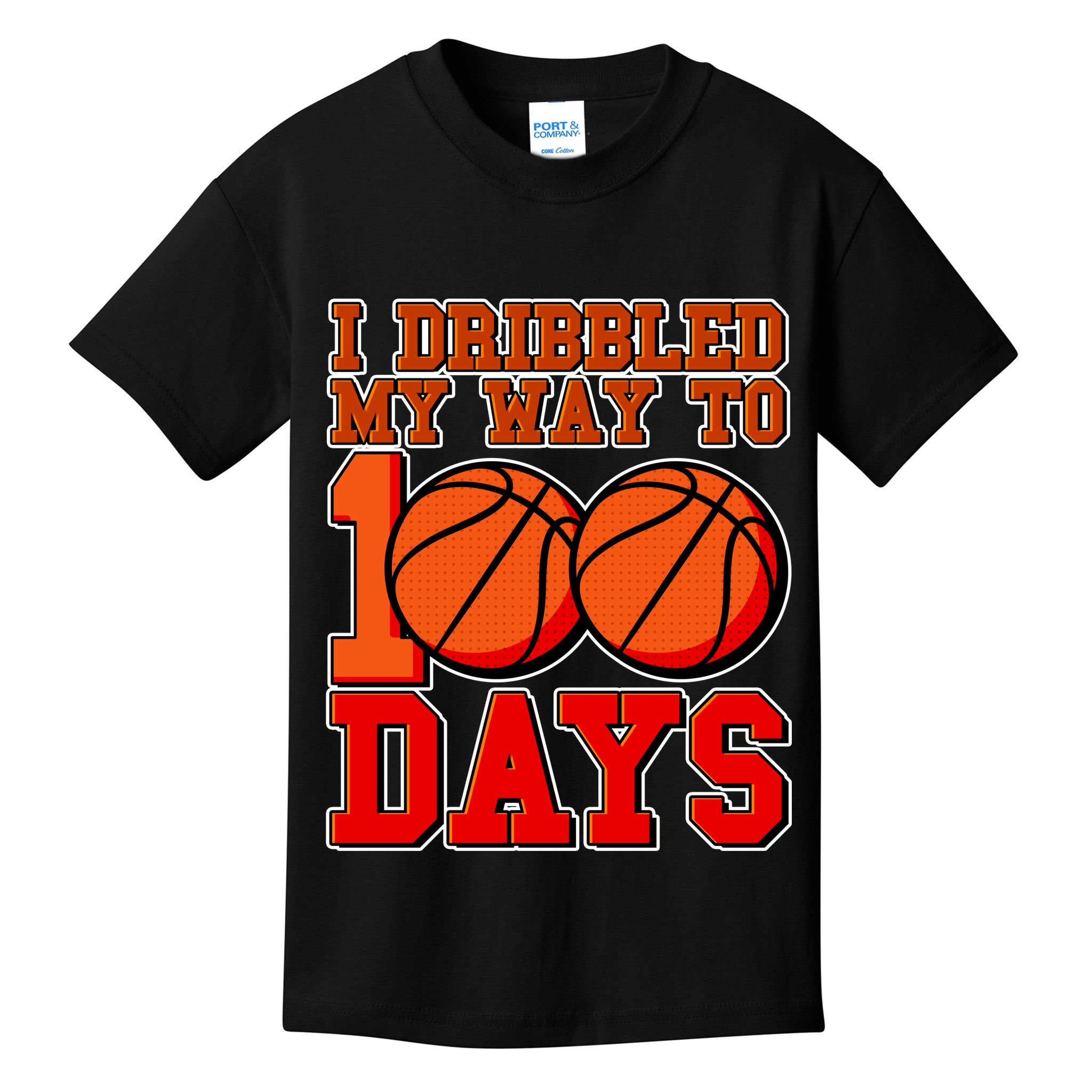 I Dribbled My Way To 100 Days Basketball Kids T-Shirt