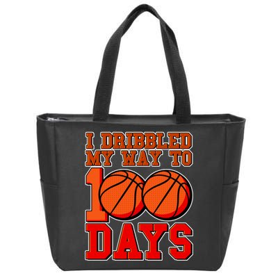 I Dribbled My Way To 100 Days Basketball Zip Tote Bag