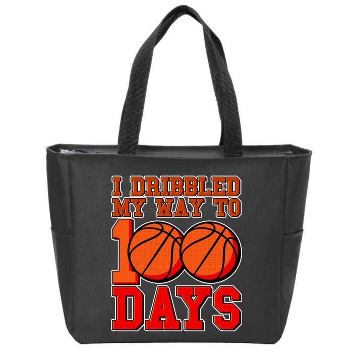 I Dribbled My Way To 100 Days Basketball Zip Tote Bag