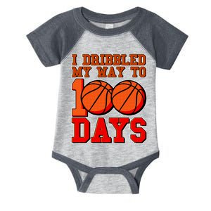 I Dribbled My Way To 100 Days Basketball Infant Baby Jersey Bodysuit