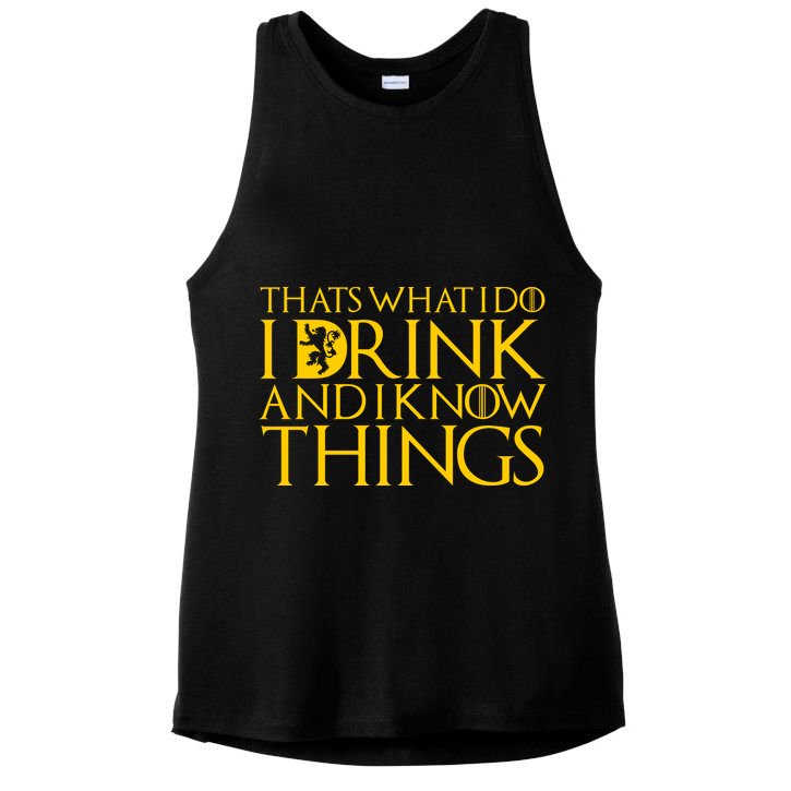 I Drink And Know Things Ladies PosiCharge Tri-Blend Wicking Tank