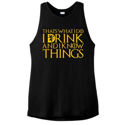 I Drink And Know Things Ladies PosiCharge Tri-Blend Wicking Tank