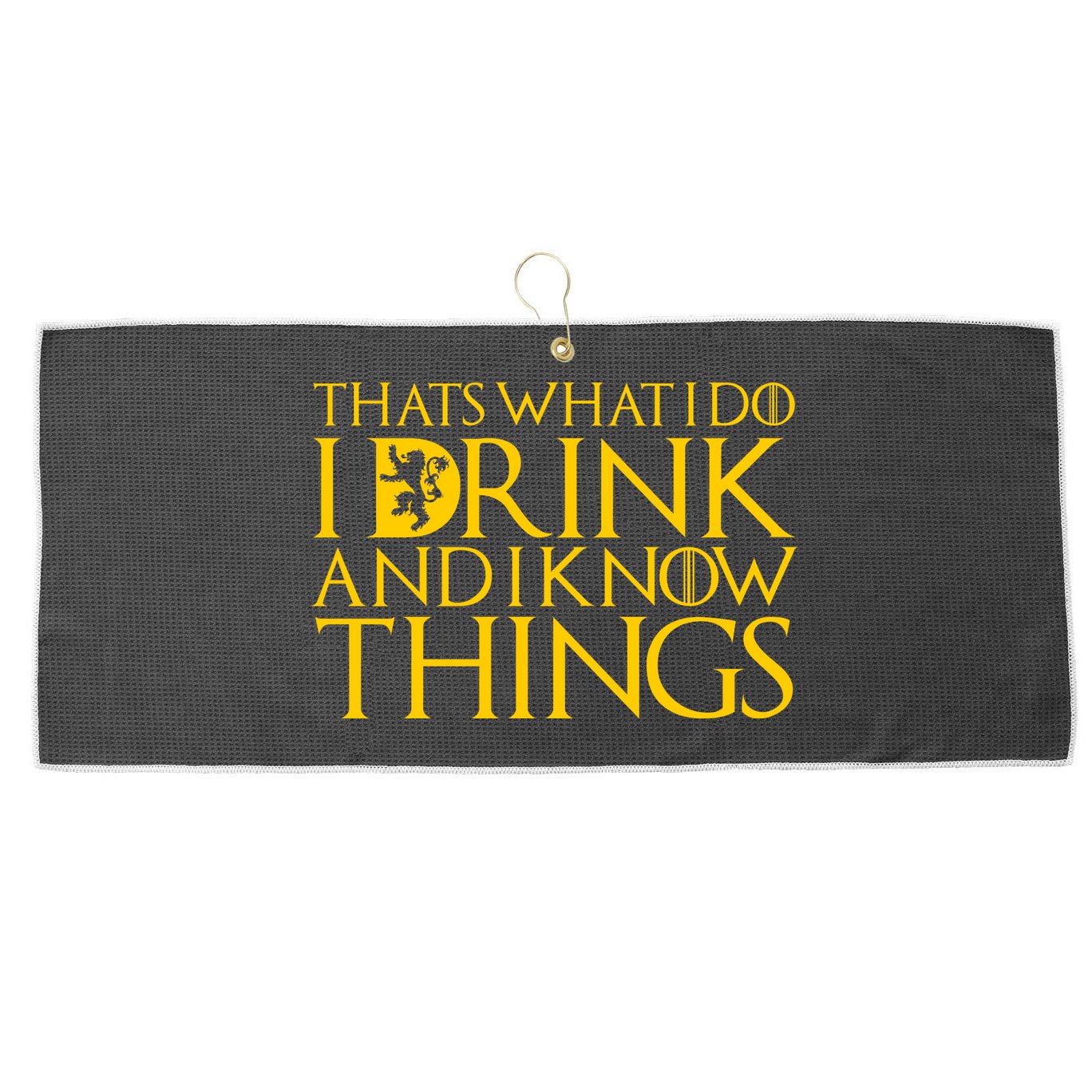 I Drink And Know Things Large Microfiber Waffle Golf Towel