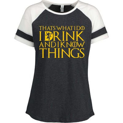 I Drink And Know Things Enza Ladies Jersey Colorblock Tee