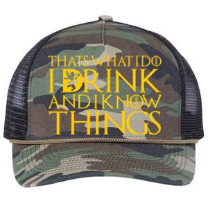 I Drink And Know Things Retro Rope Trucker Hat Cap