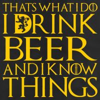 I Drink Beer And I Know Things 7 Panel Mesh Trucker Snapback Hat