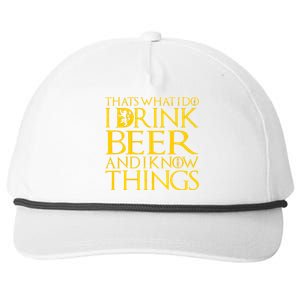 I Drink Beer And I Know Things Snapback Five-Panel Rope Hat