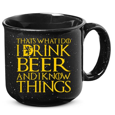 I Drink Beer And I Know Things 15oz Campfire Ceramic Mug