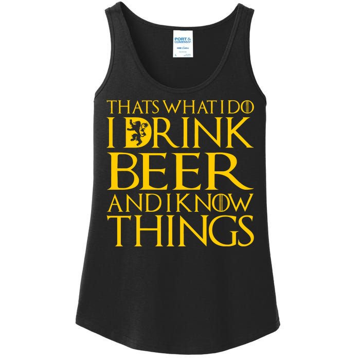 I Drink Beer And I Know Things Ladies Essential Tank