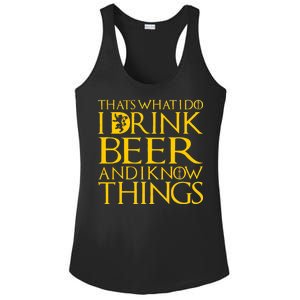 I Drink Beer And I Know Things Ladies PosiCharge Competitor Racerback Tank