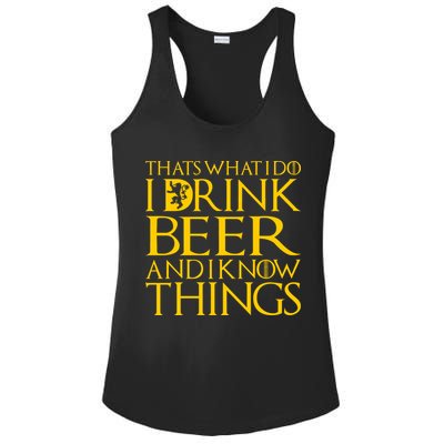 I Drink Beer And I Know Things Ladies PosiCharge Competitor Racerback Tank