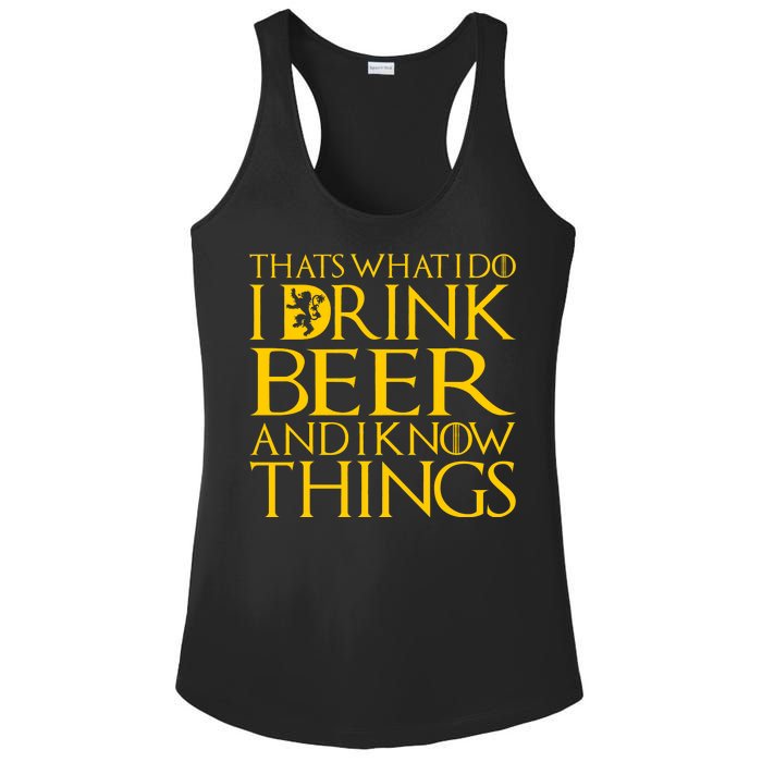 I Drink Beer And I Know Things Ladies PosiCharge Competitor Racerback Tank