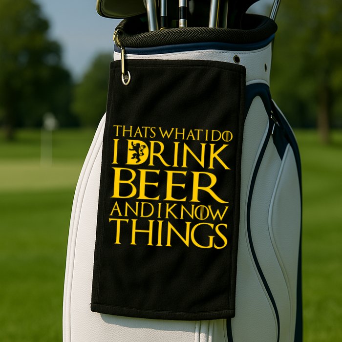 I Drink Beer And I Know Things Golf Towel