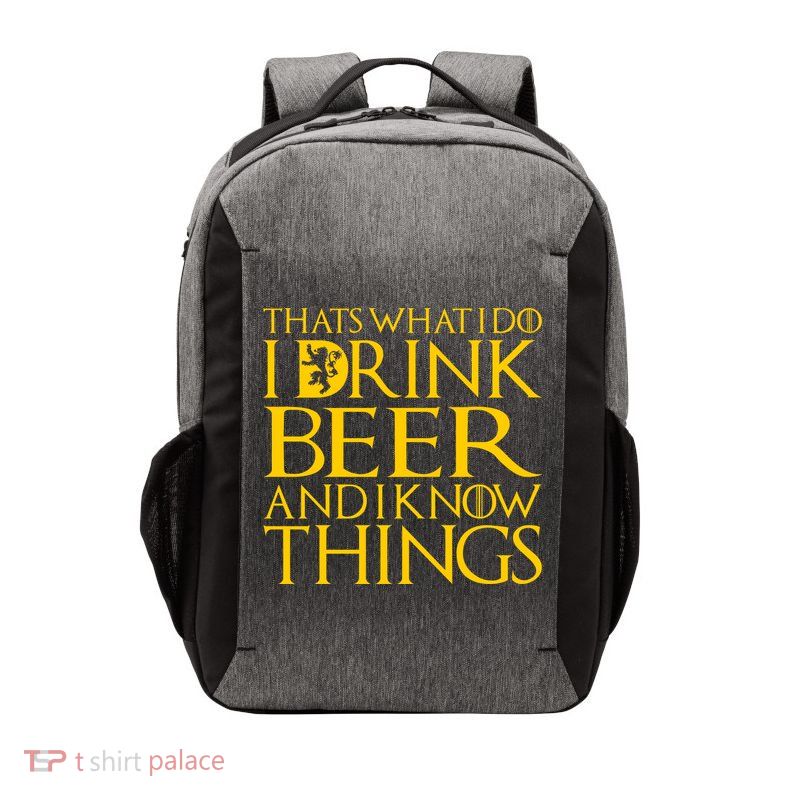 I Drink Beer And I Know Things Vector Backpack