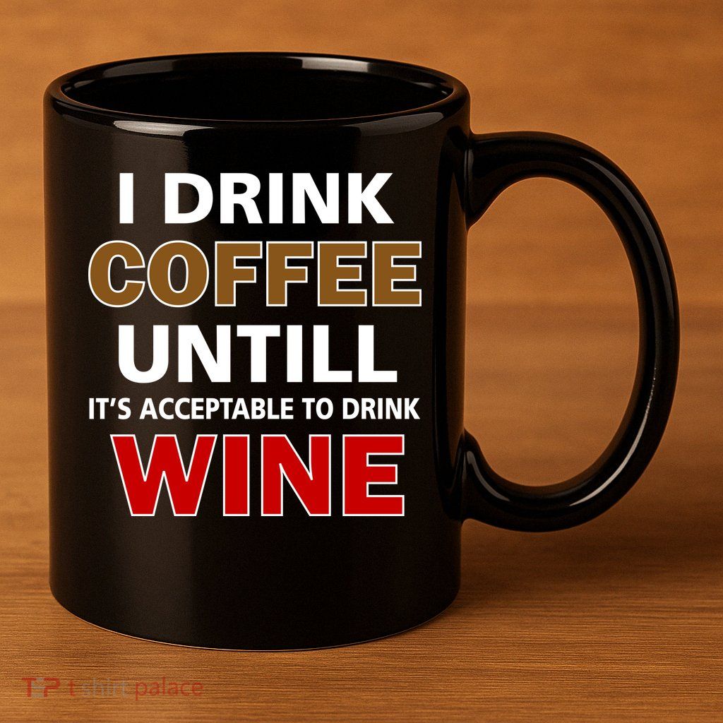 I Drink Coffee Until Wine 11oz C Handle Ceramic Mug