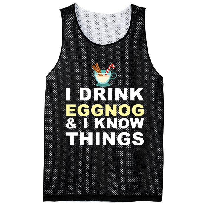 I Drink Eggnog And Know Things Mesh Reversible Basketball Jersey Tank