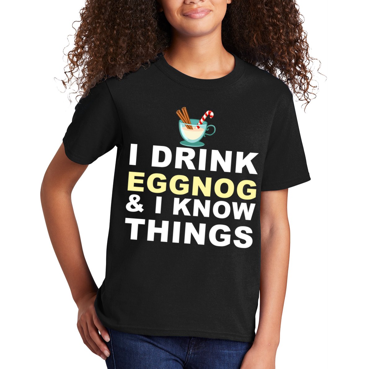 I Drink Eggnog And Know Things Kids T-Shirt