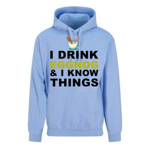 I Drink Eggnog And Know Things Unisex Surf Hoodie