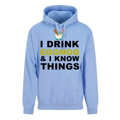 I Drink Eggnog And Know Things Unisex Surf Hoodie