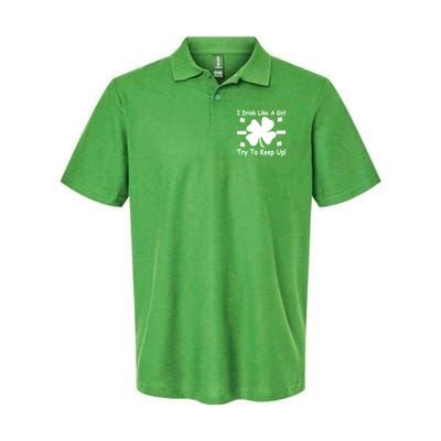 I Drink Like A Girl Try To Keep Up Softstyle Adult Sport Polo