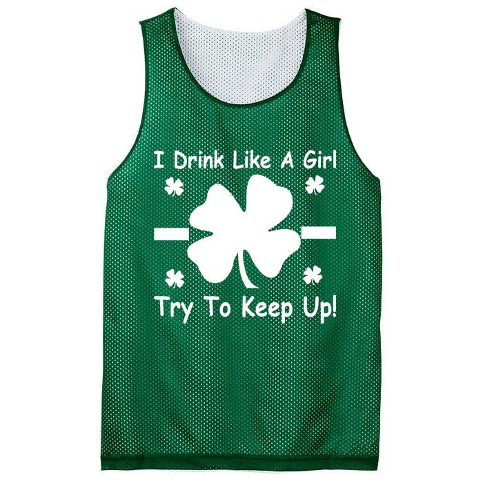 I Drink Like A Girl Try To Keep Up Mesh Reversible Basketball Jersey Tank
