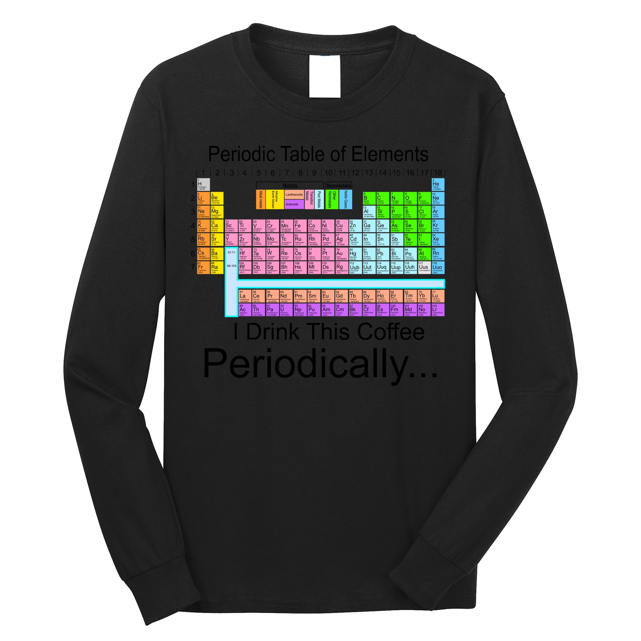 I Drink This Coffee Periodically Mug - Periodic Table of Elements Long Sleeve Shirt