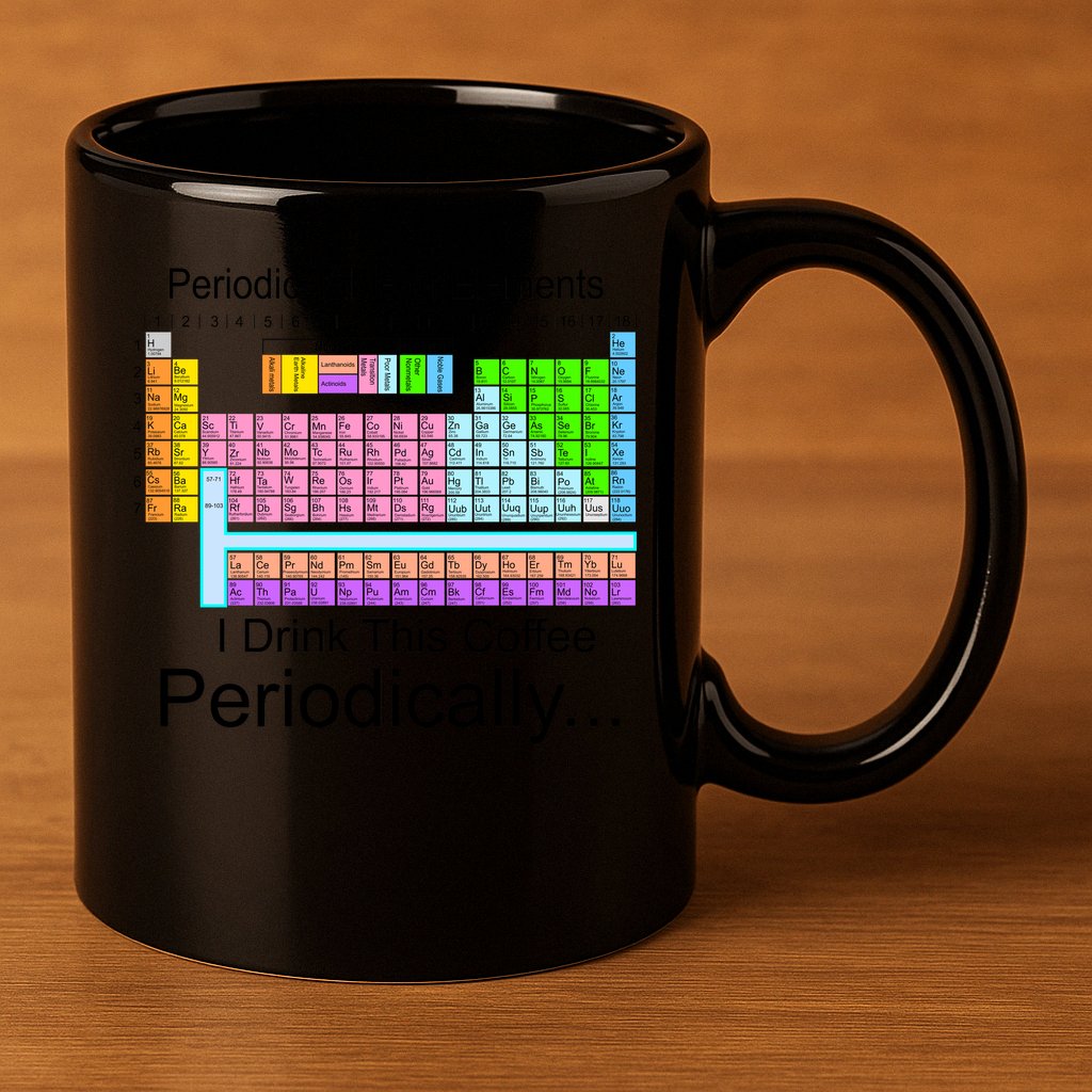 I Drink This Coffee Periodically Mug - Periodic Table of Elements 11oz C Handle Ceramic Mug