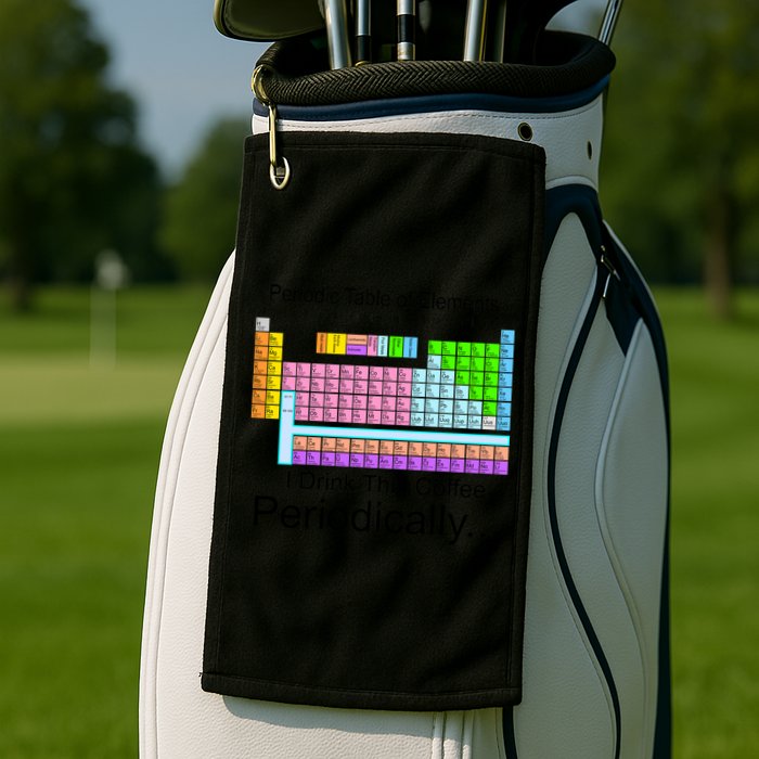 I Drink This Coffee Periodically Mug - Periodic Table of Elements Golf Towel
