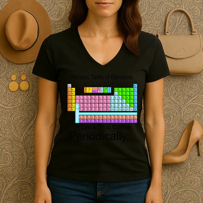 I Drink This Coffee Periodically Mug - Periodic Table of Elements Women's V-Neck T-Shirt