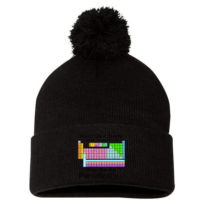 I Drink This Tea Periodically Periodic Table of Elements Pom Pom 12in Knit Beanie