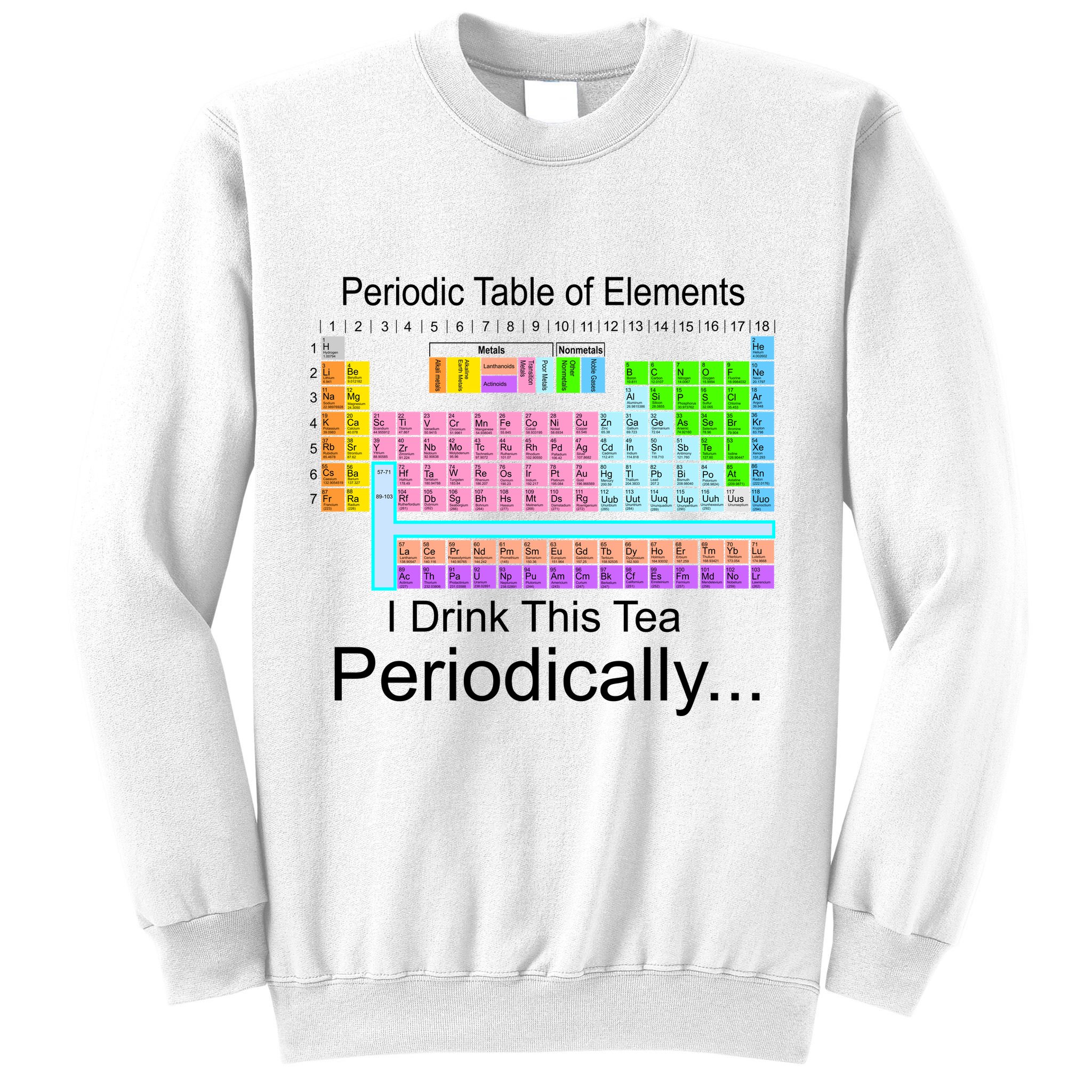 I Drink This Tea Periodically Periodic Table of Elements Sweatshirt