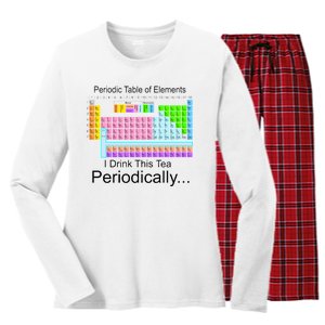 I Drink This Tea Periodically Periodic Table of Elements Women's Long Sleeve Flannel Pajama Set 