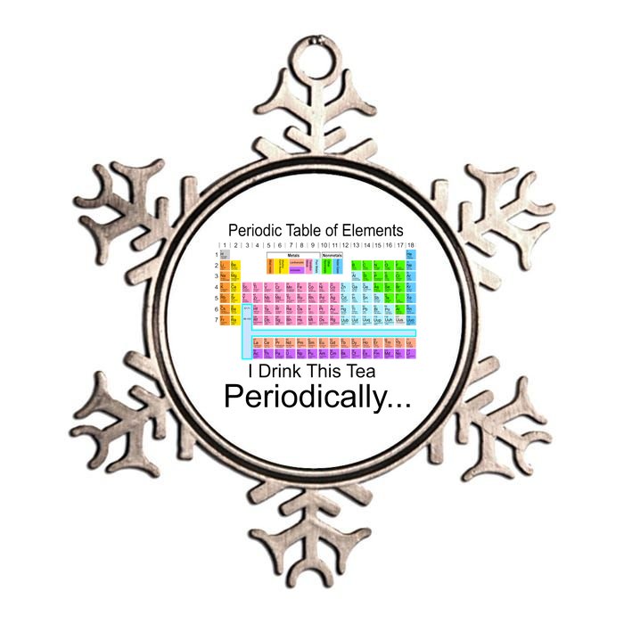 I Drink This Tea Periodically Periodic Table of Elements Metallic Star Ornament