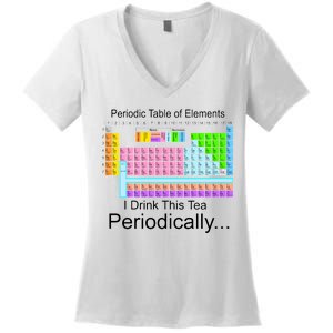 I Drink This Tea Periodically Periodic Table of Elements Women's V-Neck T-Shirt