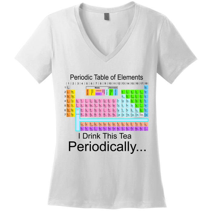 I Drink This Tea Periodically Periodic Table of Elements Women's V-Neck T-Shirt