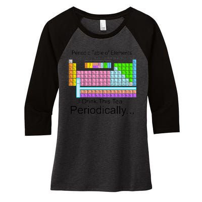 I Drink This Tea Periodically Periodic Table of Elements Women's Tri-Blend 3/4-Sleeve Raglan Shirt