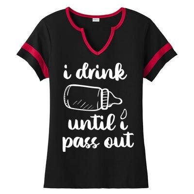 I Drink Until I Pass Out Funny Cute Ladies Halftime Notch Neck Tee