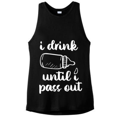 I Drink Until I Pass Out Funny Cute Ladies PosiCharge Tri-Blend Wicking Tank