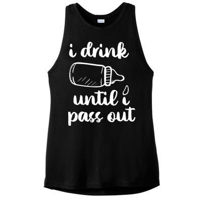 I Drink Until I Pass Out Funny Cute Ladies PosiCharge Tri-Blend Wicking Tank