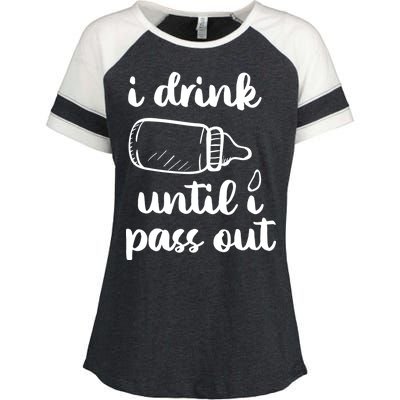 I Drink Until I Pass Out Funny Cute Enza Ladies Jersey Colorblock Tee