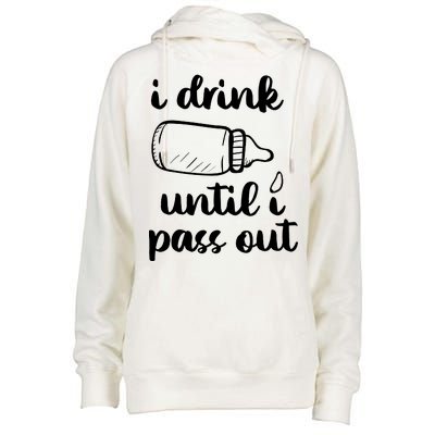 I Drink Until I Pass Out Funny Cute Womens Funnel Neck Pullover Hood