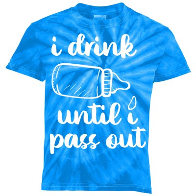 I Drink Until I Pass Out Funny Cute Kids Tie-Dye T-Shirt