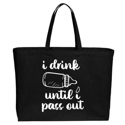 I Drink Until I Pass Out Funny Cute Cotton Canvas Jumbo Tote