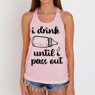 I Drink Until I Pass Out Funny Cute Women's Knotted Racerback Tank